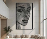 تابلو دکوراتیو فلزی لیزری مدرن طرح چهره